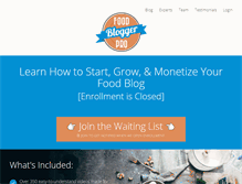 Tablet Screenshot of foodbloggerpro.com